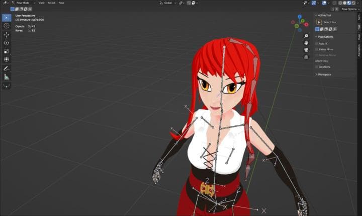 Hair rigging with bones